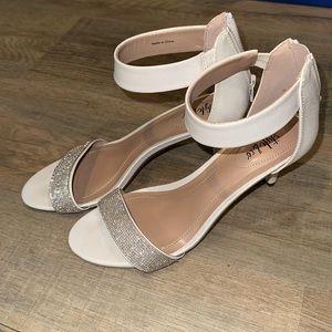 Cream, rhinestone heels